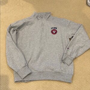 Champion Gray Penn University Quarter-Zip Sweatshirt
